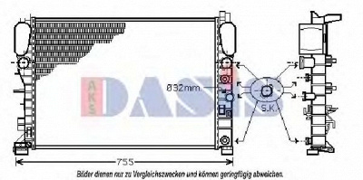 AKS DASIS 120008n -  Радиатор, охлаждение двигателя